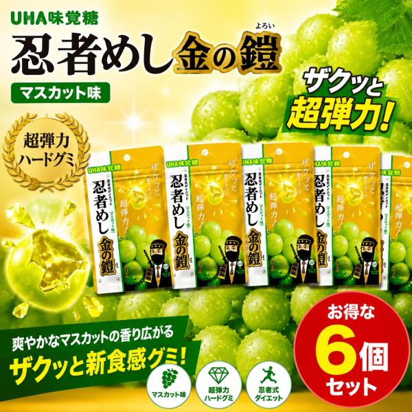 【 6個セット 】 忍者めし 金の鎧 マスカット味 忍者メシ 忍者飯 金箔シュガー入り 40g