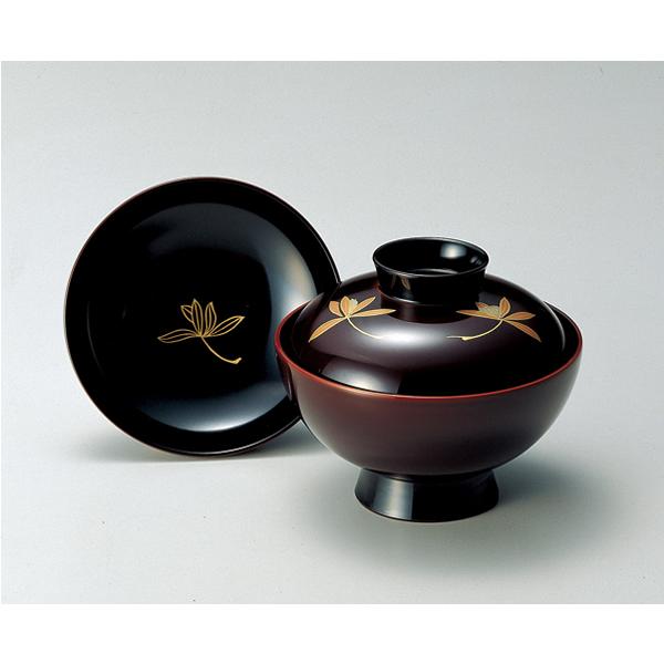 三つ蘭 吸物椀 溜 1客 越前漆器 お椀 漆器 ギフト 内祝い お返し 結婚