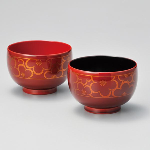 花づくし 夫婦椀 ペア 白檀 越前漆器 お椀 漆器 ギフト 内祝い お返し