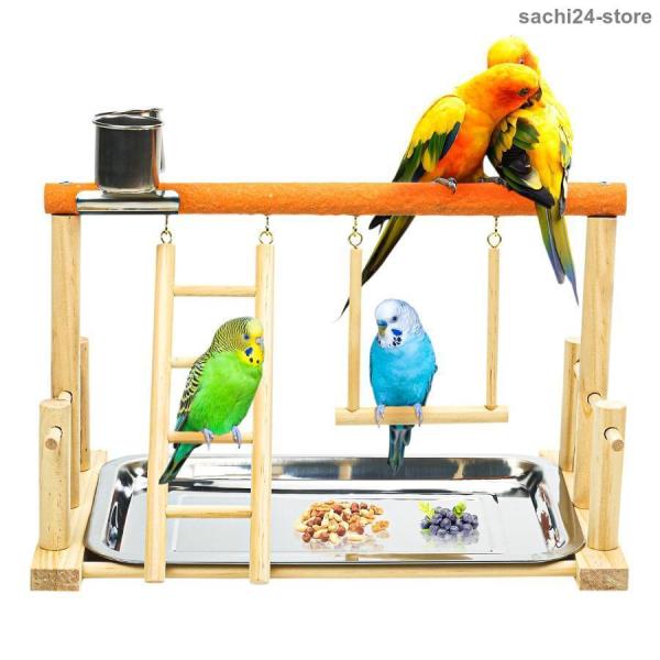 ◆木のインコスタンド：インコスタンドは天然の木で作られています。インコスタンドの表面は研磨されていて、鳥の足を傷つけない。しかも部品は全部ネジで接続しています。接着剤ではありません。そうすれば、インコスタンドはもっと堅固で、もっと安定します...