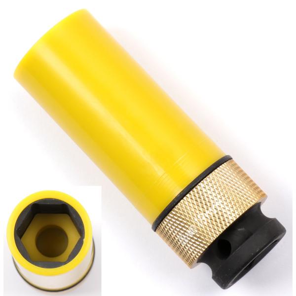 コシハラ 差込角 12.7mm(1/2インチ) アルミホイール用インパクトソケット 19mm イエロー 全長85mm 材質クロムモリブデン 台湾製 KOSHIHARA M954