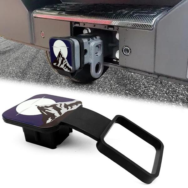 【並行輸入品】2 Inch Trailer Hitch Cover Tube Cover Full Moon and mountain i
