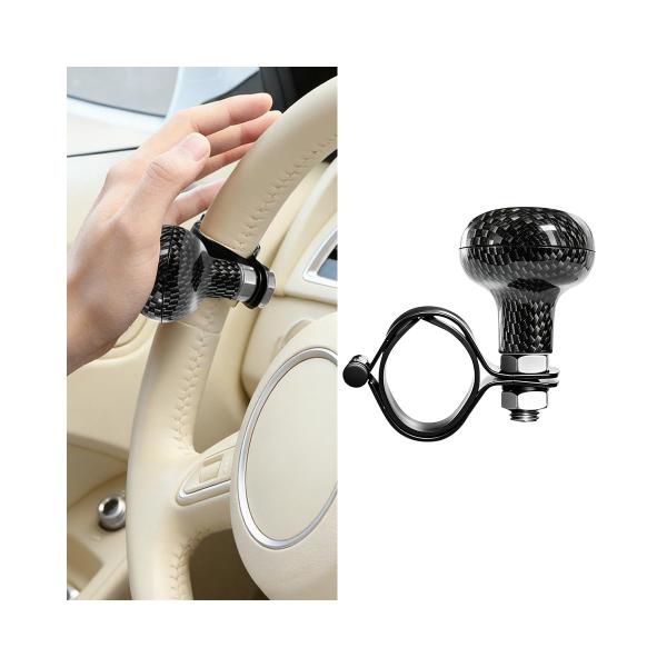 【並行輸入品】THJMJN カーステアリングホイールノブスピナー、カーボンファイバーノンスリップ360度回転車両ターニングフィニッシュスーサイド