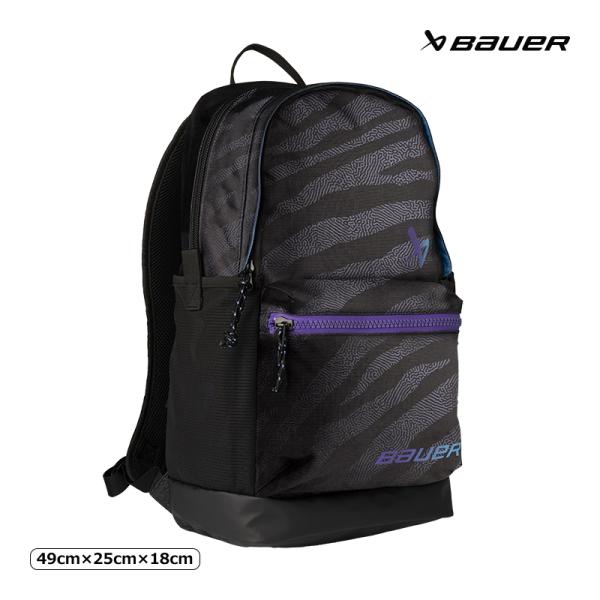 BAUER（バウアー）S25 バーシティ CLR バックパック◆BAUER 2025-2026モデル◆ブラックのタイガーストライプデザインの、底面が補強されたとても丈夫な容量25リットルのバックパックです！ラウンドジッパータイプで荷物の出し...
