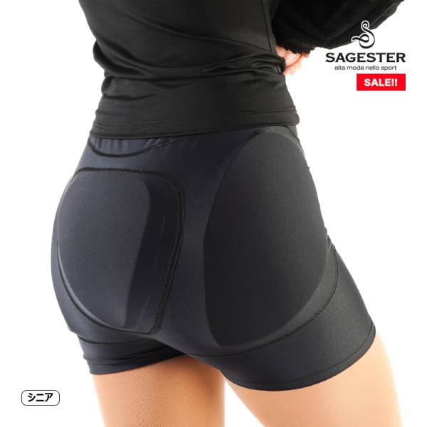 SAGESTER（サジェスター）パッドショーツ 413 シニア【SALE!!】数に限りがございます。売り切れの場合はご容赦ください。スケート練習時の必須アイテム！伸縮性があり、あらゆる動きに対応。マットで毛玉になりにくく軽量なLycra D...