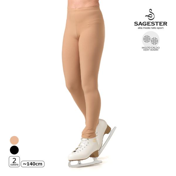 SAGESTER（サジェスター）裏起毛タイツ 423 フットレス裏起毛の厚手レギンス。スカートやコスチューム(ワンピース)を着て練習したいけれど、寒さが気になる…という方にオススメ！！タイツに比べて風を通しにくく、転んでも浸みにくい、厚手の...