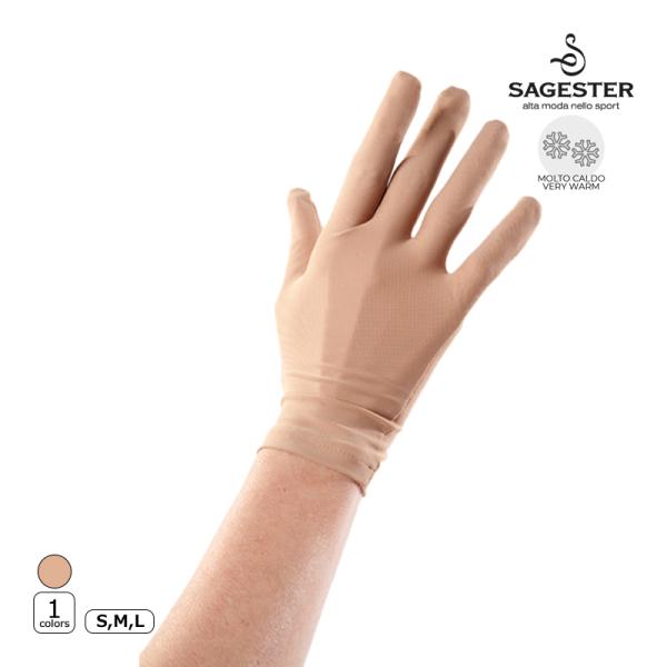 SAGESTER（サジェスター）手袋 528 -サーマル暖かいサーマル素材の肌色手袋。速乾性がありながら暖かい生地を使用。SAGESTER手袋523より厚手の、裏起毛の素材です。素材：サーマル生産国：イタリア検索ワード：フィギュアスケート、...
