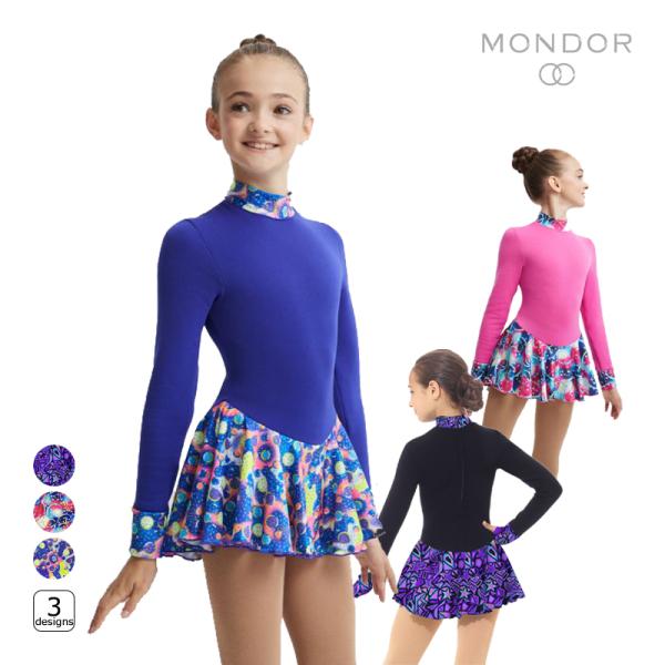 MONDOR（モンドール）ドレス POLARTEC DRESS 4423襟、手首、スカートのプリント生地が可愛らしいワンピースドレス。ボディーとスリーブ部分は、厚手なのに軽量で、特に保温性に優れたポーラテック生地を使用。暖かさを保ちながら、...