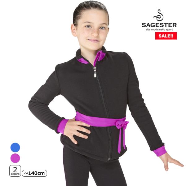 SAGESTER（サジェスター）ジャケット 285Jacket with a tie belt and playful colorful bow accent【SALE!!】数に限りがございます。売り切れの場合はご容赦ください。内側はフェイ...