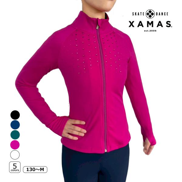 XAMAS（サーマス）ジャケット　2090 Leslie素材：ポリアミド85％, ポリウレタン15%検索ワード：フィギュアスケート、ウェア、ジャケット、ラインストーン、キラキラ、大人
