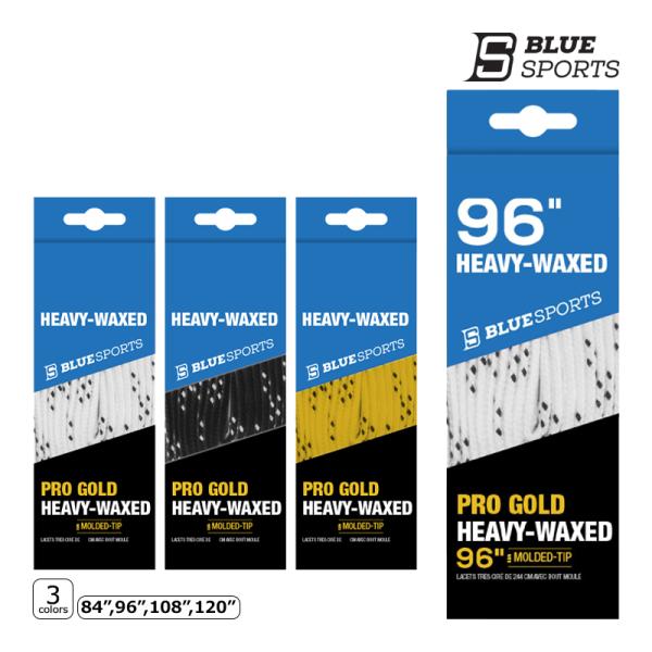 BLUE SPORTS（ブルースポーツ）靴紐 PRO GOLD HEAVY-WAXED水分の影響を受けず、一定のテンションでレースアップが出来るようにワックスを染み込ませたホッケー靴用のひもです。プロゴールドワックスひもは、チタニウムワック...