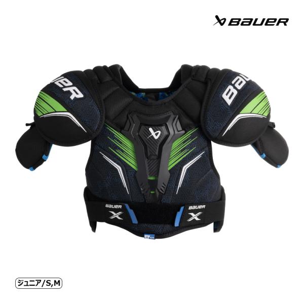 BAUER（バウアー）ショルダー S24 X JR◆BAUER 2025-2026モデル◆軽量で快適にプレーすることが出来るレクリエーションプレーヤーにぴったりなモデルです。《S24 BAUER Xショルダーの特徴》・肩カップ部：フルカバー...