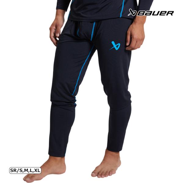BAUER（バウアー）S22 ベーシック パンツ シニア◆BAUER 2025-2026モデル◆ブルーのBAUERのロゴマークがもも部分にあしらわれたロングタイプのアンダーパンツです。ホッケー仕様の縫製で作られており、ストレスのない動きが出...