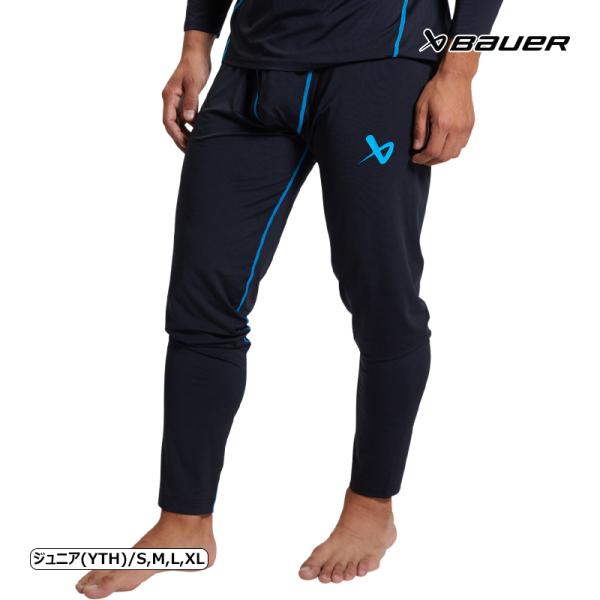 BAUER（バウアー）S22 ベーシック パンツ ジュニア(YTH)◆BAUER 2025-2026モデル◆ブルーのBAUERのロゴマークがもも部分にあしらわれたロングタイプのアンダーパンツです。ホッケー仕様の縫製で作られており、ストレスの...