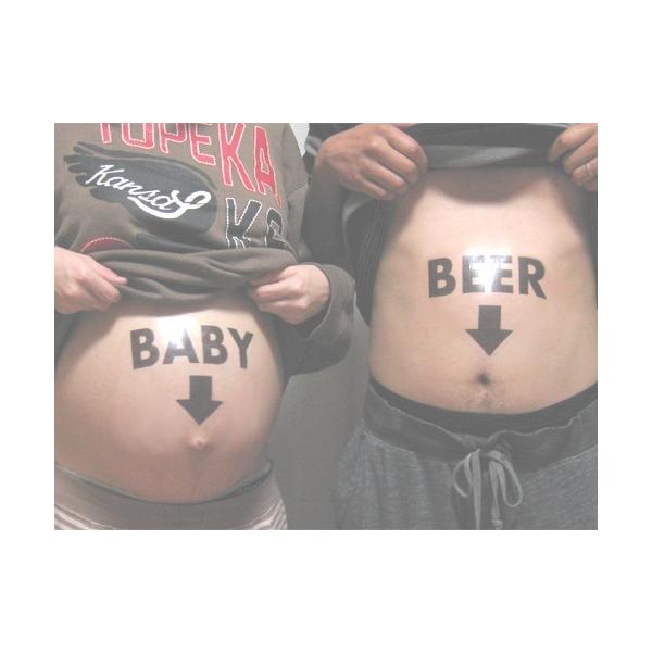 マタニティ フォト 用 タトゥー シール ベリーペイント BABY & BEER