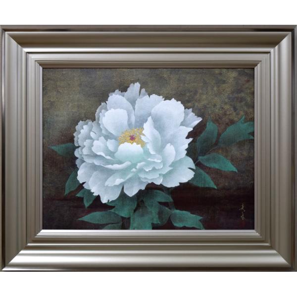 高橋 天山（旧雅号：秀年）「富貴花」日本画10号共シール■院展同人■百貨店個展多数■師：今野忠一【小竹美術】真作保証