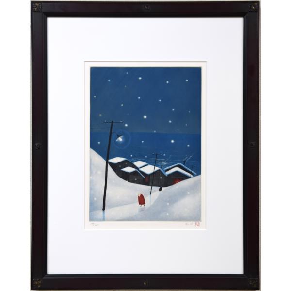 ◆真作】美品1970年代 額装！斎藤真一『津軽瞽女 三人の老婆』直筆サイン入り ◇真作】美品1970年代 額装！斎藤真一『津軽瞽女 三人の老婆』