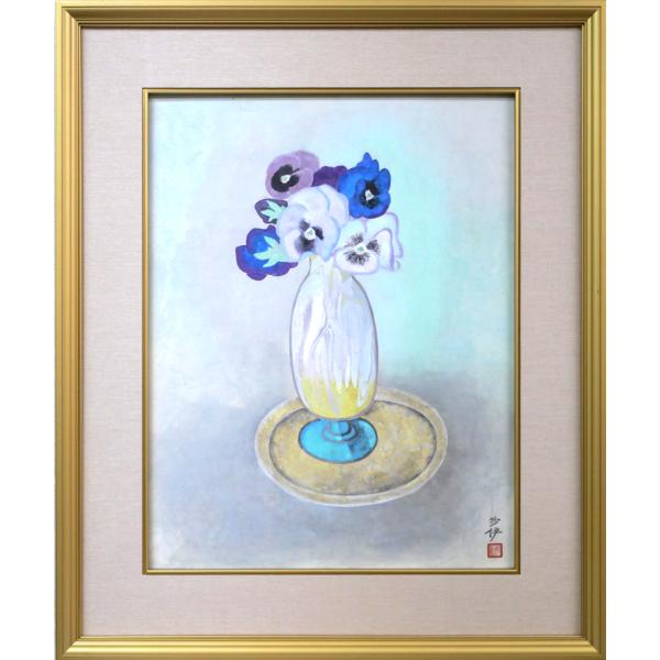 森田 沙伊「瓶花」日本画・10号■日本芸術院会員■日展顧問■道立近代美術館作品収蔵■札幌出身【小竹美術】真作保証