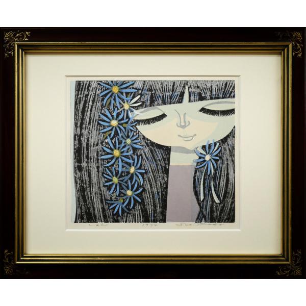 池田 修三「しおん」木版画・直筆サイン入り□子どもをテーマ□再評価