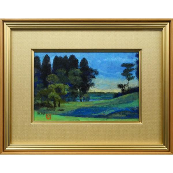 高山 辰雄「野」日本画・P6号・鑑定証書付■文化勲章■百貨店個展■東山魁夷、杉山寧と共に日展三山と評された【小竹美術】真作保証