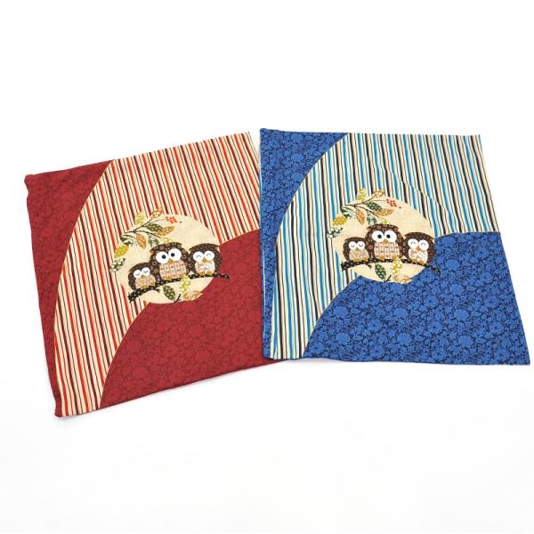 アウトレット商品 座布団カバー 絵羽 フクロウ 縁起物 北欧オシャレ