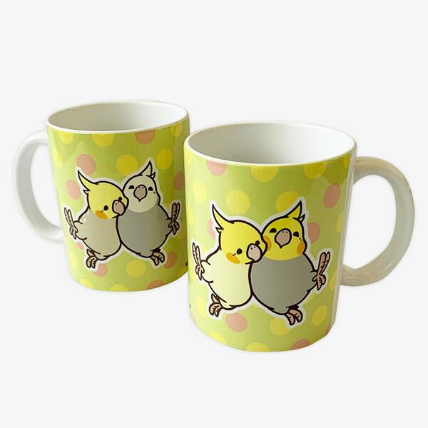 【BIRDSTORY】マグカップ　HAPPY BIRD LIFE　★オカメインコ　◆◆