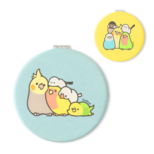 【BIRDSTORY】折りたたみミラー★MOFU MOFU BIRD (和気あいあい)