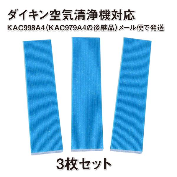 空気清浄機 フィルター　KAC998A4   kac998a4 交換用プリーツフィルター 互換品 対応品番 KAC998A4（KAC979A4の後継品（3枚入り）ネコポス便