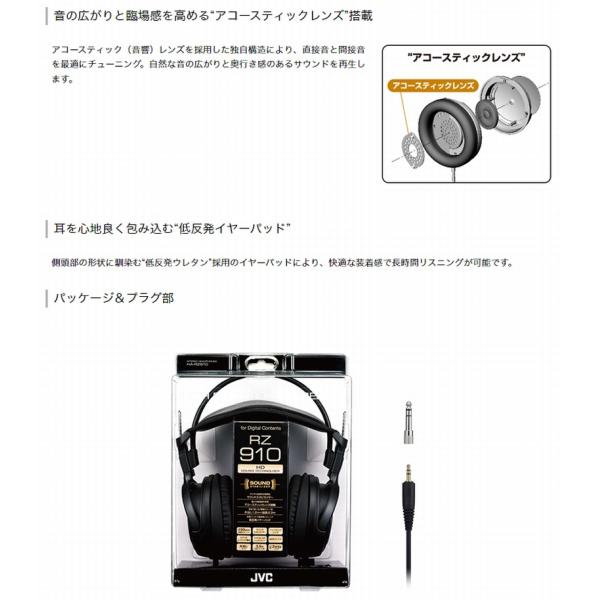 JVC 密閉式ヘッドホン HA-RZ910 室内使用 延長コード付き : JVC