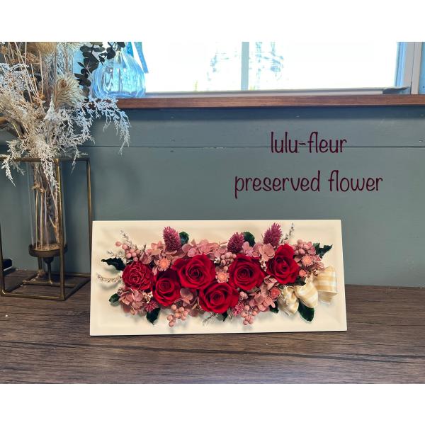 プリザーブドフラワー アレンジ 壁掛け・置物 正方形 - 通販