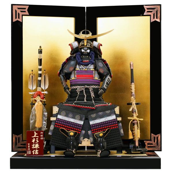 五月人形工房天祥オリジナル平飾り鎧平飾り鎧鎧兜鎧飾り鎧兜飾り上杉謙信腹巻鎧10号上杉謙信公之鎧 下散錣色々縅人形広