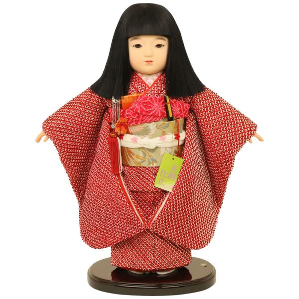 久月 市松人形 齊藤公司作 10号 正絹しぼり 雛人形 ひな人形 初節句