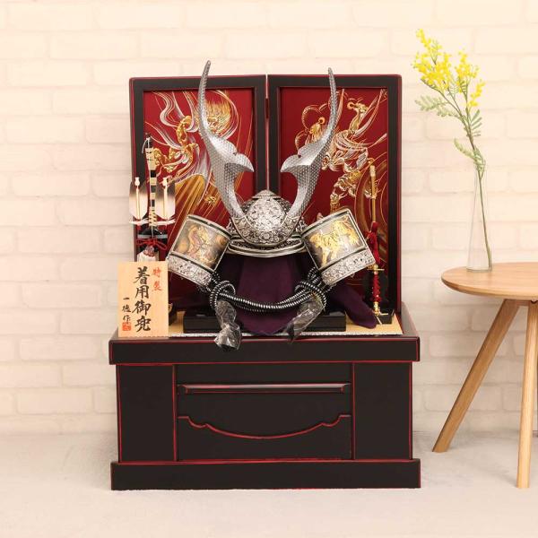 五月人形 兜飾り 着用兜 25号兜 収納飾り 着用タイプ 収納兜 兜 収納