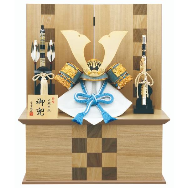２千円値下！子供着用◆送料無料◆激安！展示新品♪ 70巾 収納 兜飾り 五月人形 2024年 宝童新作 コンパクト 五月人形 兜飾り 収納飾り 蒼段兜 10号