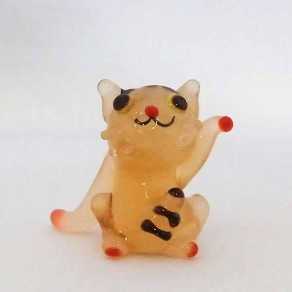 トラ　ガラス細工　ミニチュア ガラス細工 ねこ 動物 インテリア雑貨 置物 ミニチュア 【とらネコE