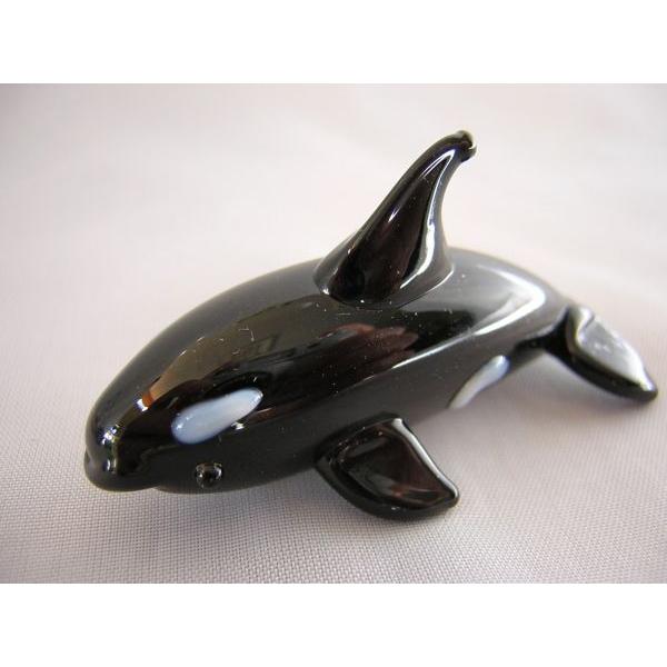 ガラス細工 水族館 海 魚 インテリア雑貨 ミニチュア 置物【オルカくん