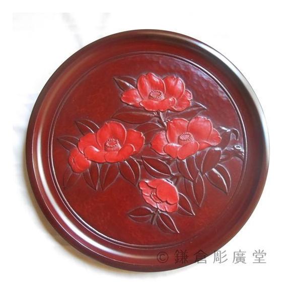 鎌倉彫 新古鏡盆 一尺一寸 枝椿 花朱蒔 : 鎌倉彫廣堂 - 通販 鎌倉彫 新古鏡盆 一尺一寸 枝椿 花朱蒔 : 鎌倉彫廣堂 - 通販