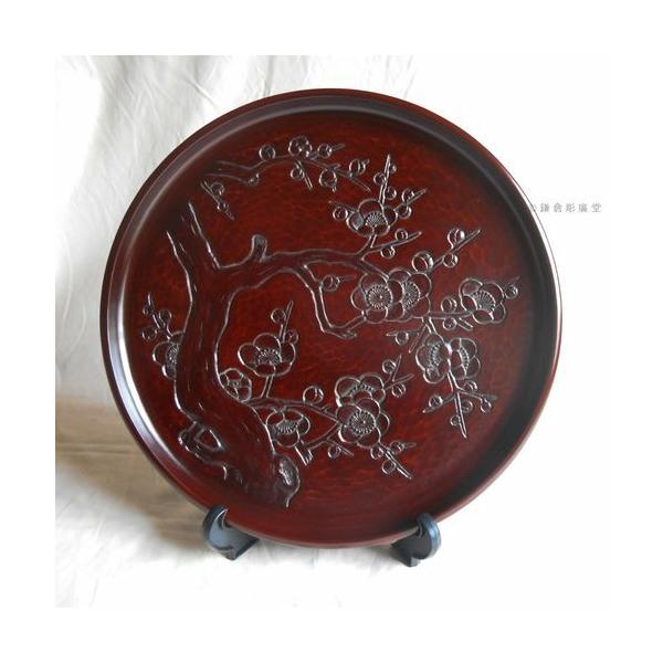 鎌倉彫 丸盆 一尺二寸 枝梅総柄の魅力と使い方