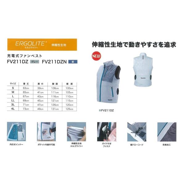 マキタ 空調服 セット 充電式ファンジャケット Fv211dz 在庫あり バッテリ Blb 信用 ファン Makita