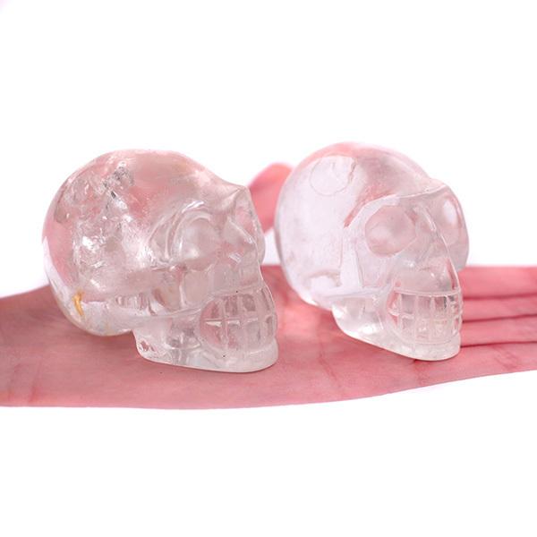 天然石 水晶 スカル 髑髏 ドクロ パワーストーン 幸運 置物 風水 魔除