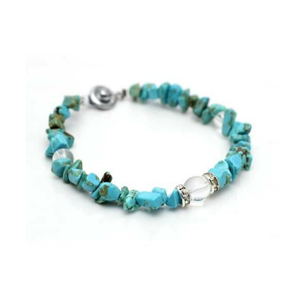 ブレスレット ターコイズ トルコ石 さざれ石 12月誕生石 天然石