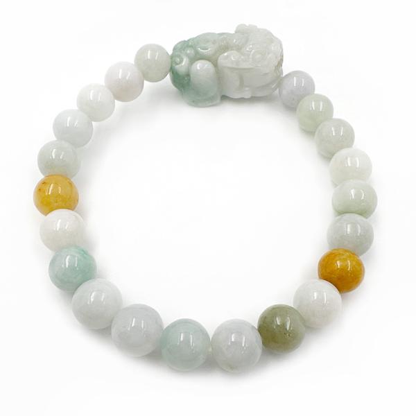 翡翠ヒキュウブレスレット ひすい ヒキュウ 本翡翠 ジェダイト 赤紐 手編み ブレスレット