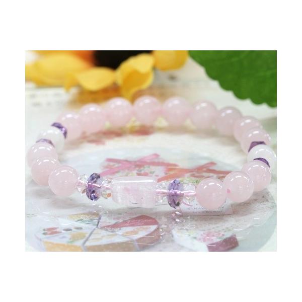 天然石　パワーストーン　ブレスレット　ムーンストーン　ローズクォーツ　アメジスト 楽天市場】パワーストーン ブレスレット 天然石 インカローズ