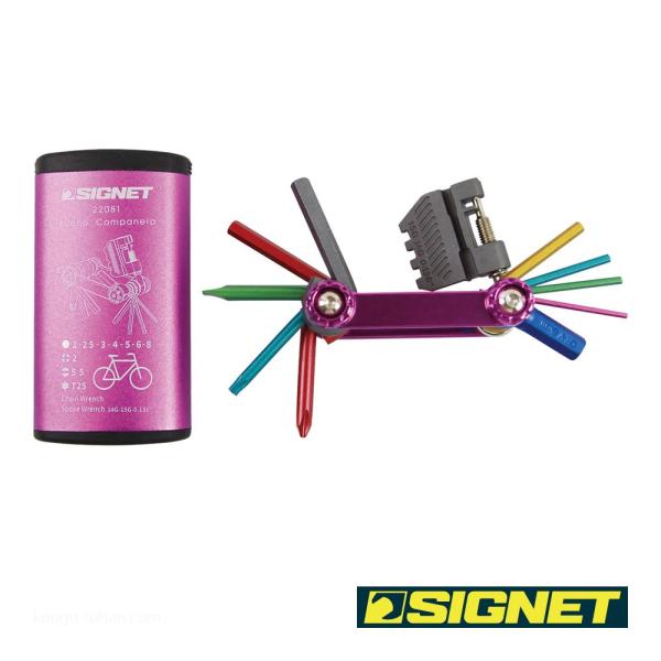 ●名称：フォールディングツールセット パープル (カラーケース)●メーカー：SIGNET：シグネット●型番：22081●工具セット＞車載工具セット●セット内容：HEXレンチ：2・2.5・3・4・5・6・8mm TXレンチ：T25 プラスレン...