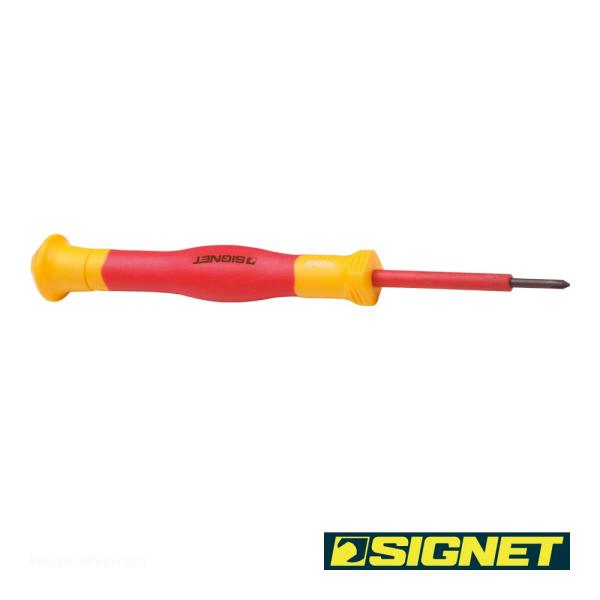 ●名称：絶縁精密ドライバー プラス PH00●メーカー：SIGNET：シグネット●型番：E31600●電工工具、部品＞絶縁工具＞絶縁ドライバー＞絶縁プラスドライバー「シグネットの絶縁工具は絶縁工具唯一の国際規格であるIEC60900に適合」...
