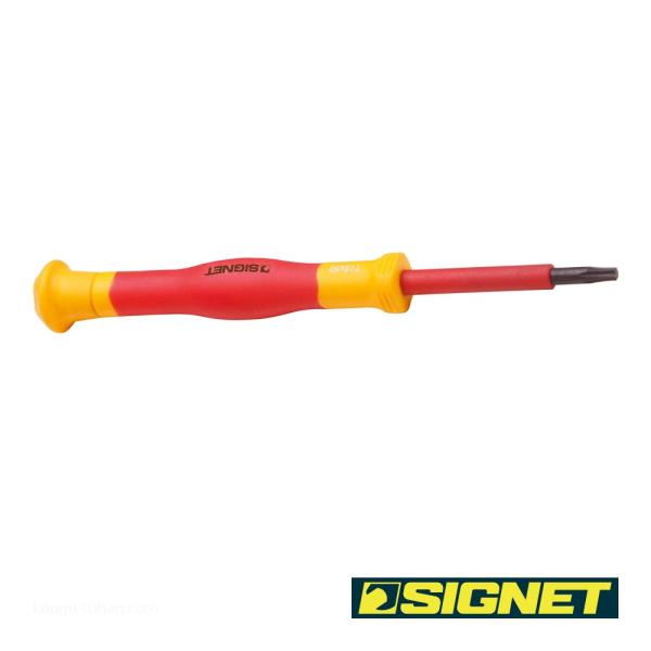 ●名称：絶縁精密ドライバー ヘクスローブ T15●メーカー：SIGNET：シグネット●型番：E31815●電工工具、部品＞絶縁工具＞絶縁ドライバー＞絶縁その他ドライバー「シグネットの絶縁工具は絶縁工具唯一の国際規格であるIEC60900に適...
