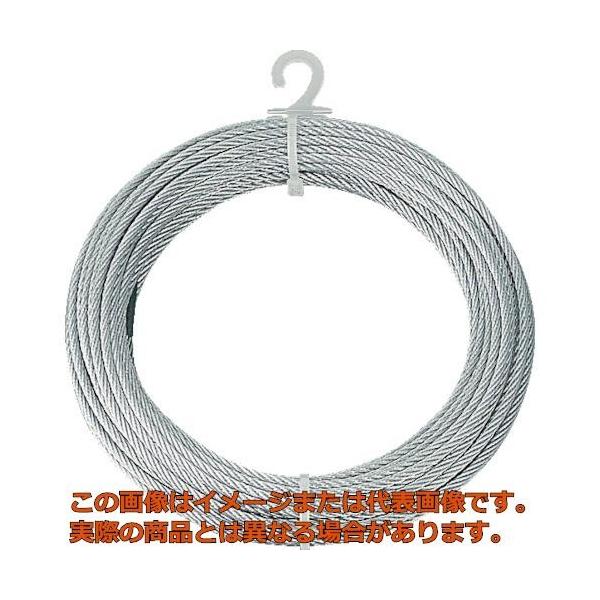 【代引不可・配達日・配達時間帯指定不可】ＴＲＵＳＣＯ　メッキ付ワイヤーロープ　Φ４ｍｍＸ３０ｍ