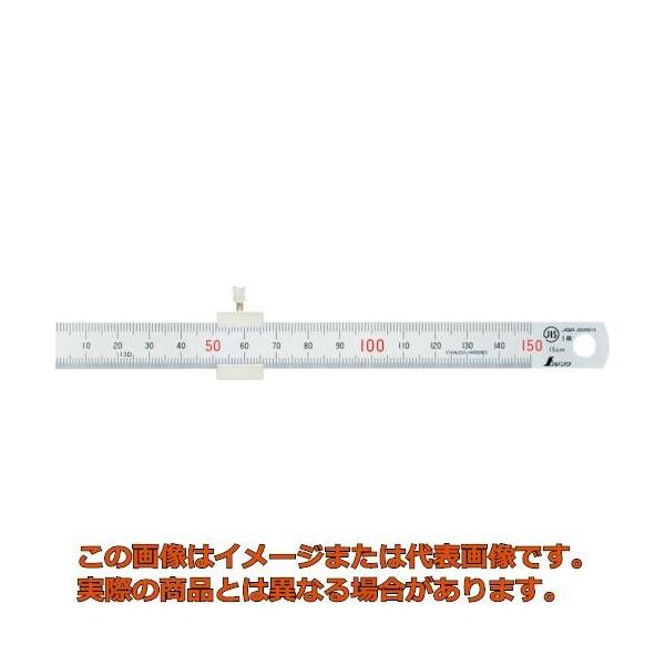 他サイト： 【代引不可・配達日・配達時間帯指定不可】シンワ　直尺１５０ｍｍストッパー付の商品画像