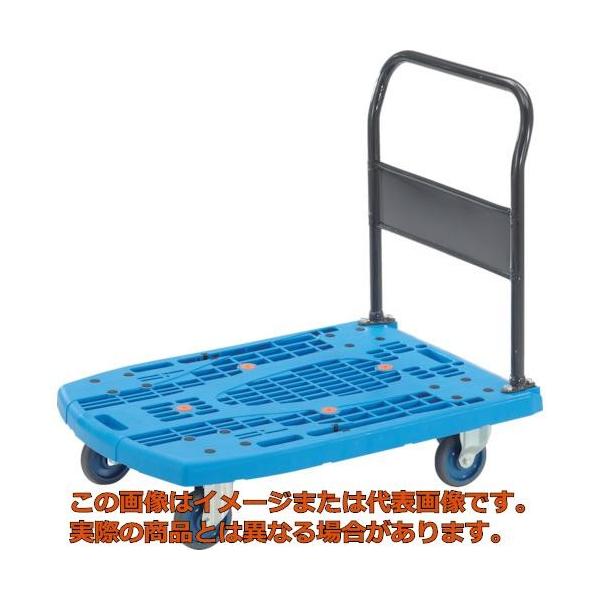【代引不可・配送日時指定不可】ＴＲＵＳＣＯ 樹脂台車 カルティオビッグ 固定 ９００Ｘ６００ 青