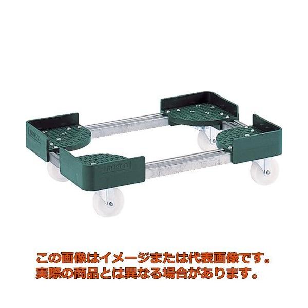 【代引不可・配達日・配達時間帯指定不可】ＴＲＵＳＣＯ　伸縮式コンテナ台車　内寸４００−５００Ｘ４００−５００　スチール製